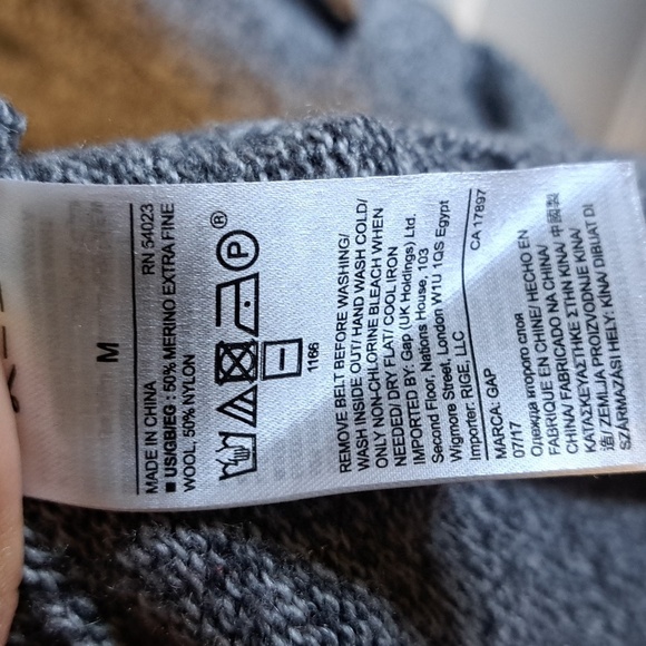 Gap Merino Wool Funnel Neck Tie-Belt Midi Dress Gray Women's Size Meduim - Picture 7 of 8